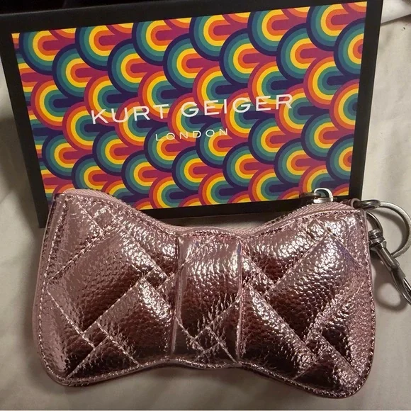 Kurt Geiger Pink bag charm Keychain Pouch - Picture 3 of 3